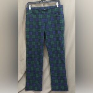 Croft & Barrow Green and Blue Plaid Straight Leg Pants
